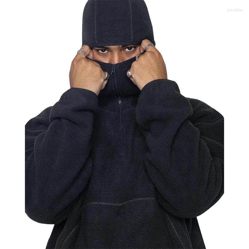 

Men's Hoodies Winter 2022 Trend Men's Casual Hoodie Zipper Fashion Keep Warm Jumper Woolen And Thickened, Black