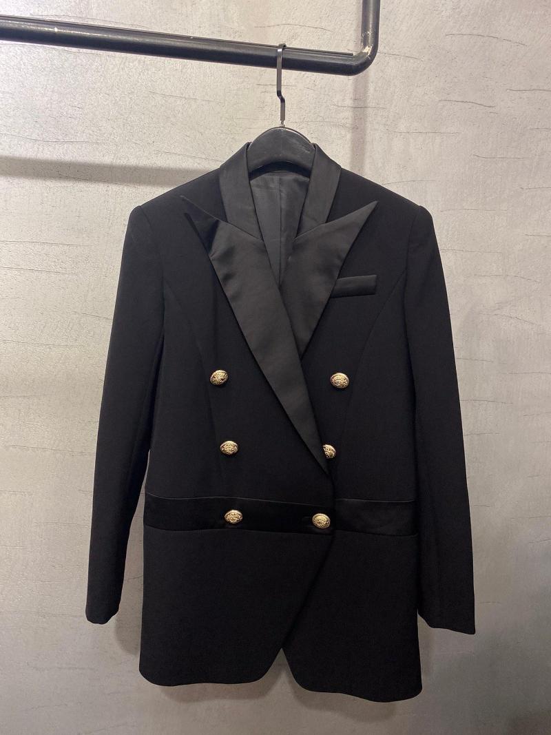 

Women' Suits High 2022 Spring Quality Women Double Breasted Black Blazer Female Luxury Chic Outerwear Jacket Coat Gdnz 12.24