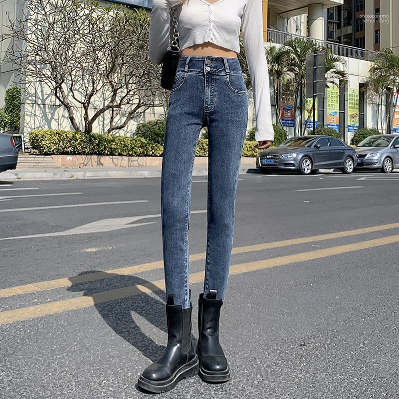 

Women's Jeans Women's For Women Mom Blue Gray Black Woman High Elastic Plus Size Stretch Female Washed Denim Skinny Pencil Pants, 998 black