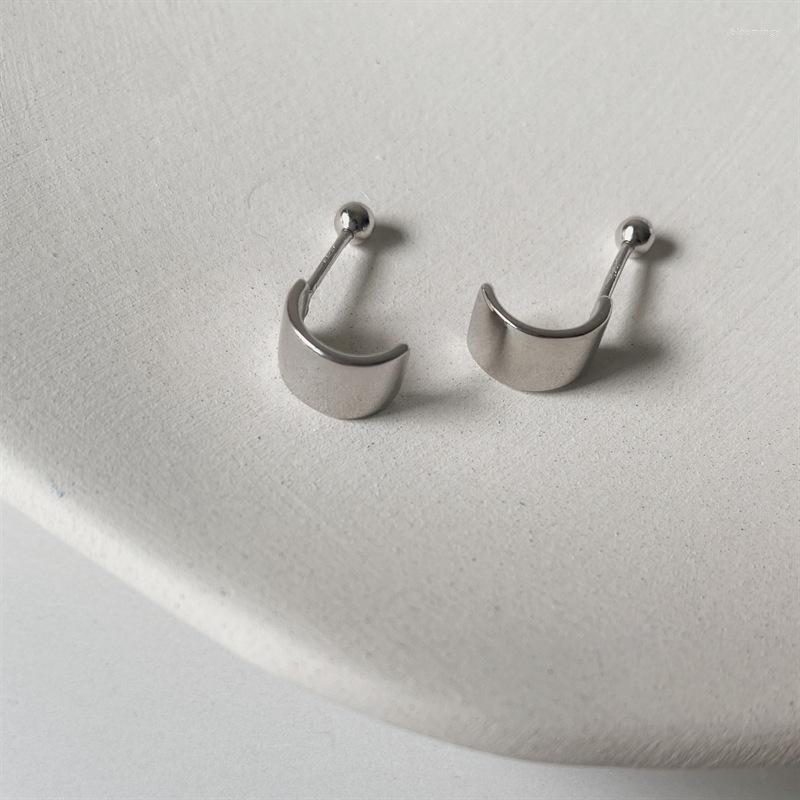 

Stud Earrings 2022 S 925 Silver Sterling Smooth Curved For Women Jewelry Daily Fashion