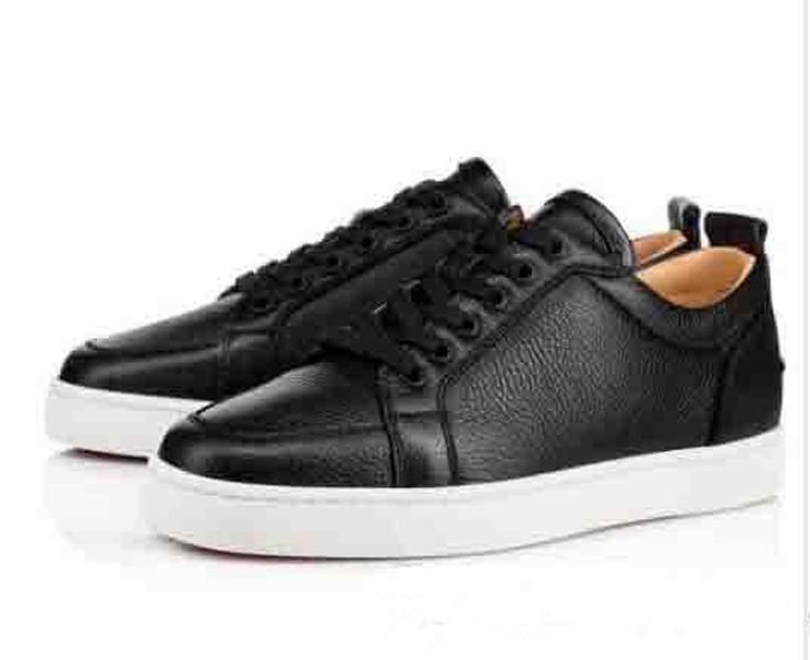 

Original box Brand Christians Men Sneakers Low Shoes Rantulow Junior Flat Men Geunine Leather White Black Outdoor Trainer