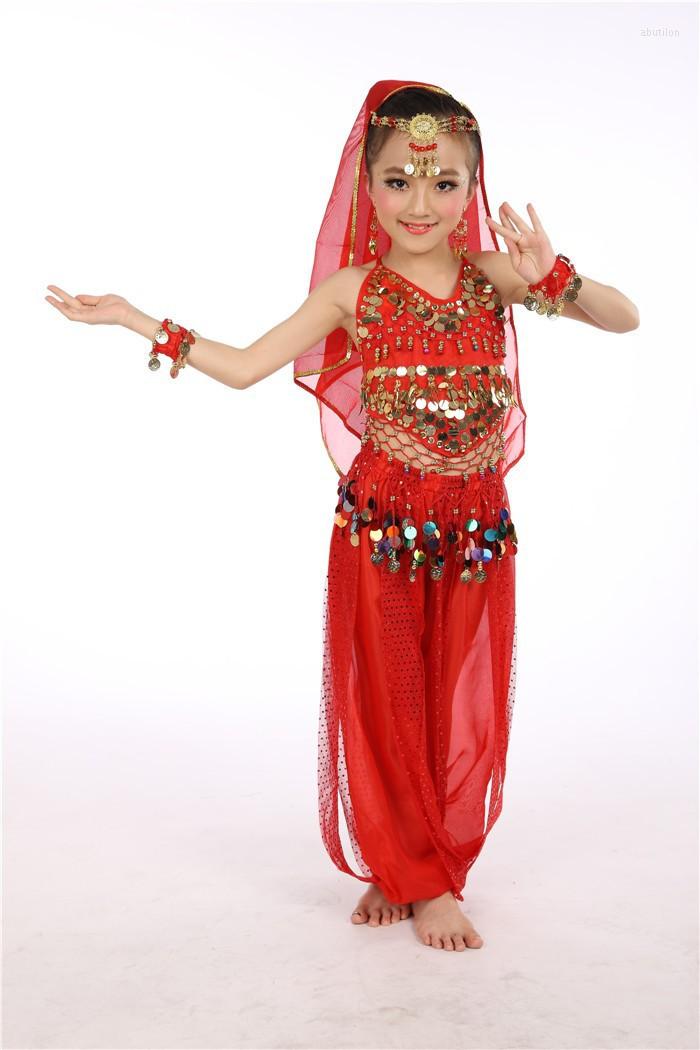 

Stage Wear 2022 Arrivals Women Dance Kids Belly Costume Set On Sale, Royal blue