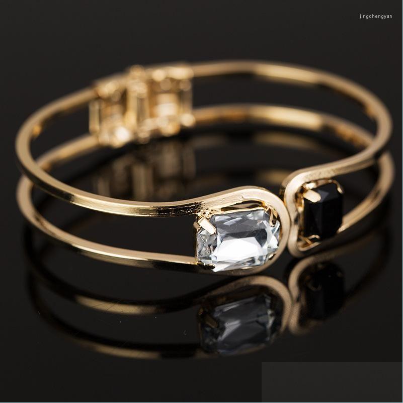 

Bangle Bangle Fashion Hollow With Crystal Temperament Refined Opening Elbow Gold Party Gift Drop Delivery 2022 Jewelry Bracelets Dhfmg