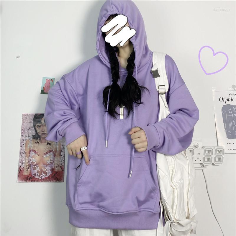 

Women's Hoodies Autumn Winter Korean Plus Size Women Causal Loose Solid Long Sleeve Oversized Sweatshirt Hipster Ins Pullover Ladies Top, Black