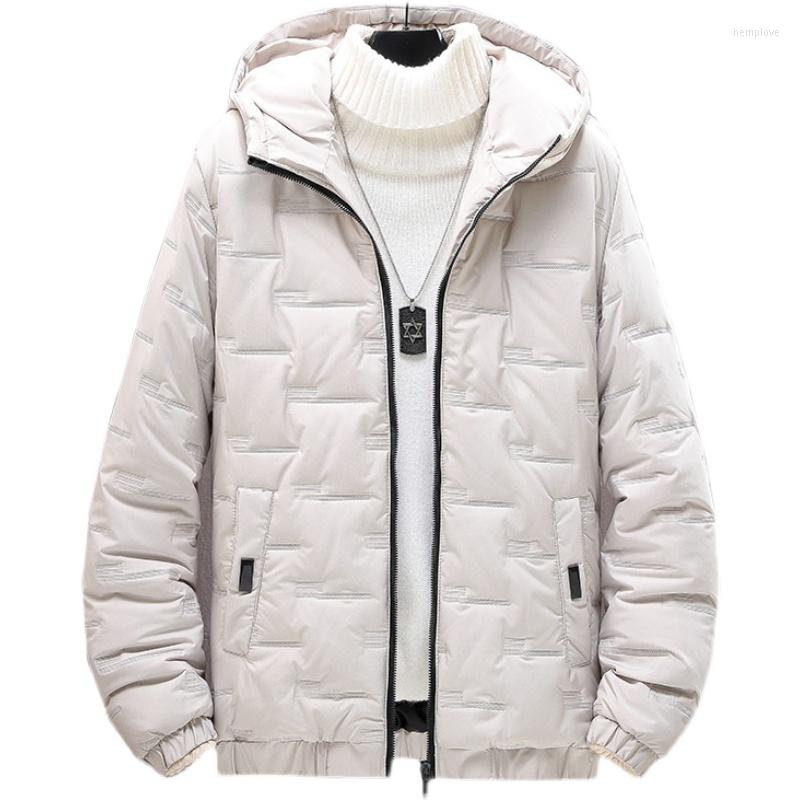 

Men' Down Winter Jackets Men Hood Parkas Thicken Warm Coat 2022 Fashion Male Hooded Solid Color Outwear Outfits Chaquetas, Black