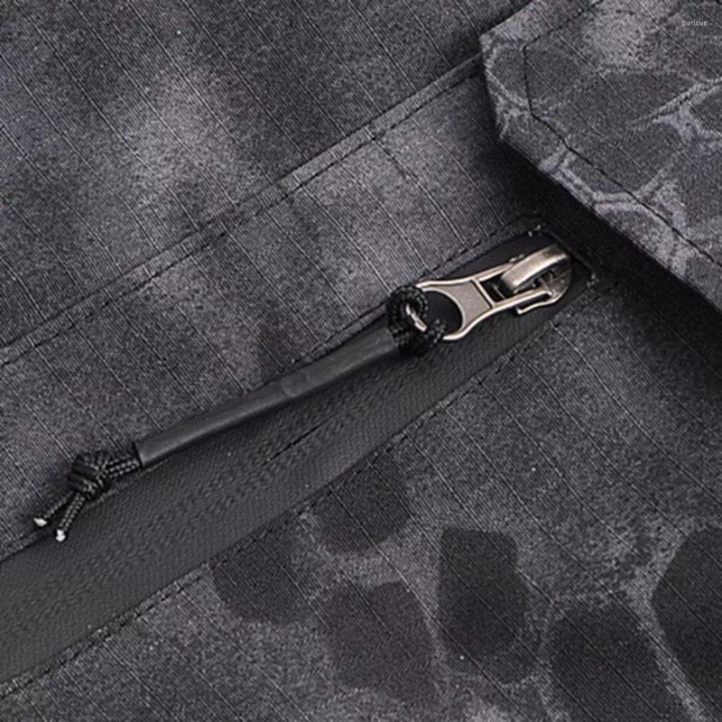 

Men's Pants 2022 Multi Pockets Training Slacks Deep Crotch Camouflage Print Ankle Tied High Waist Men Cargo For Outdoor Sport