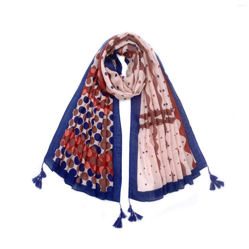 

Scarves Autumn Winter Women's Long Scarf Polka Dot Wave Pattern Plain Pink Brown Spot Shawl
