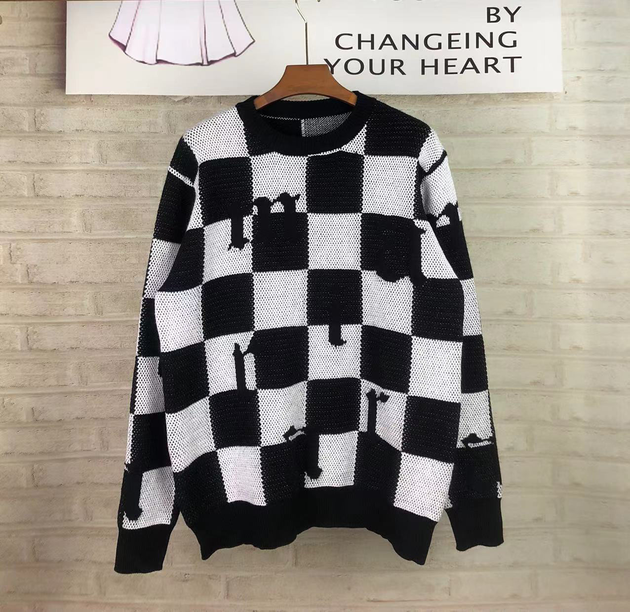 

Men's Plus Size Hoodies & Sweatshirts in autumn / winter 2022acquard knitting machine e Custom jnlarged detail crew neck cotton Et55E7, Black