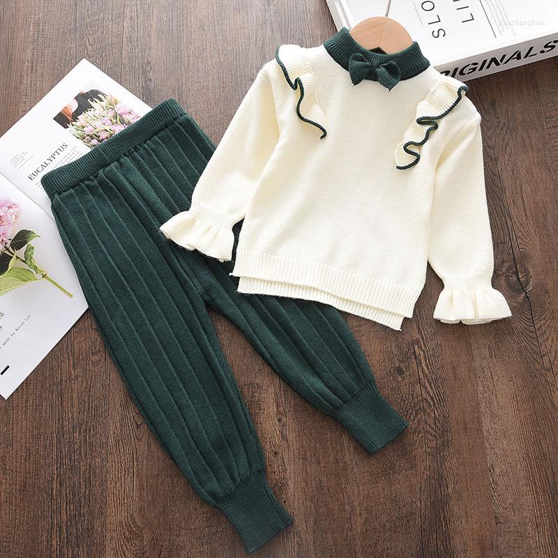 

Clothing Sets Keelorn Girls Christmas Outfits Cute Korean Version Knitted Ruffles Sweater Pants 2pcs Toddler Set Autumn Winter, Ah9005red