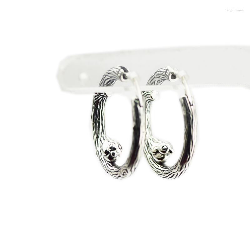 

Hoop Earrings Genuine 925 Sterling Silver Earings Spring Bird For Women Girl Birthday Party Gift Fine Jewelry Brincos Wholesale