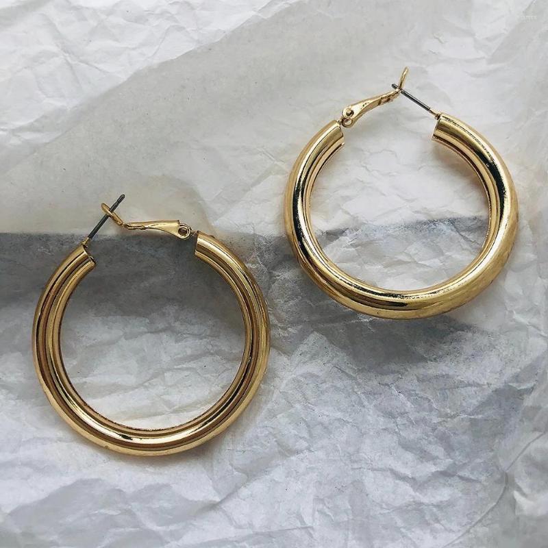 

Hoop Earrings Fashion Gold Color Oversize For Women Wide Big Metal Round Circle Statement Vintage Jewelry Gift