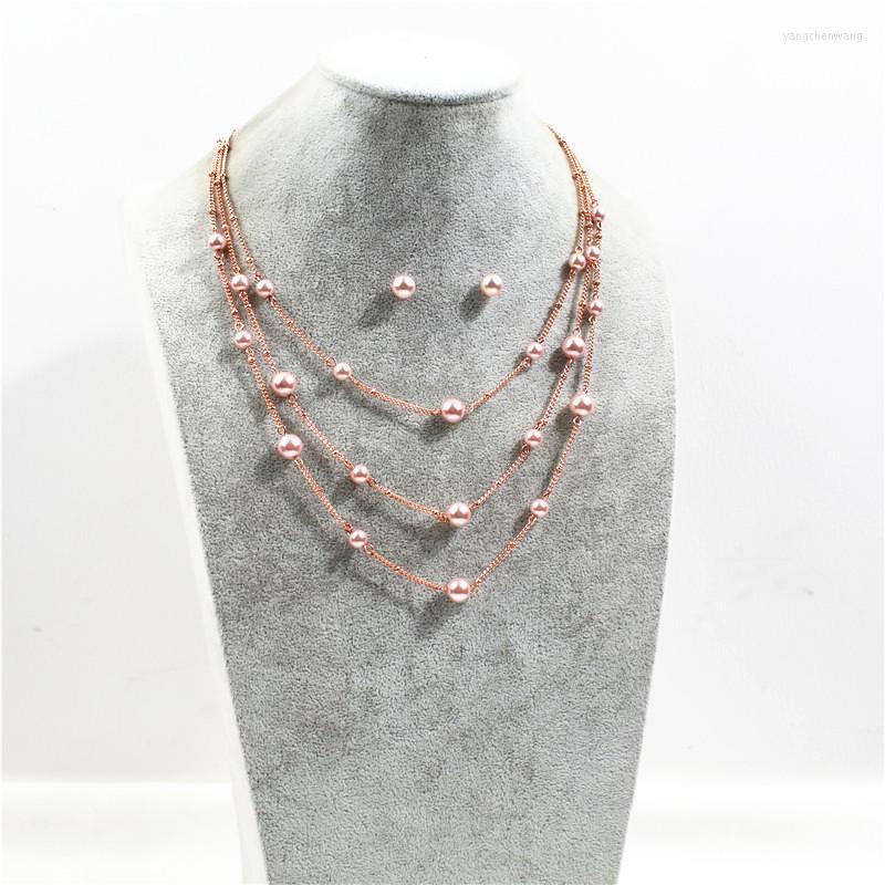 

Choker The Multi-layer Korean Rose Gold Round Beads Are Fashionable And