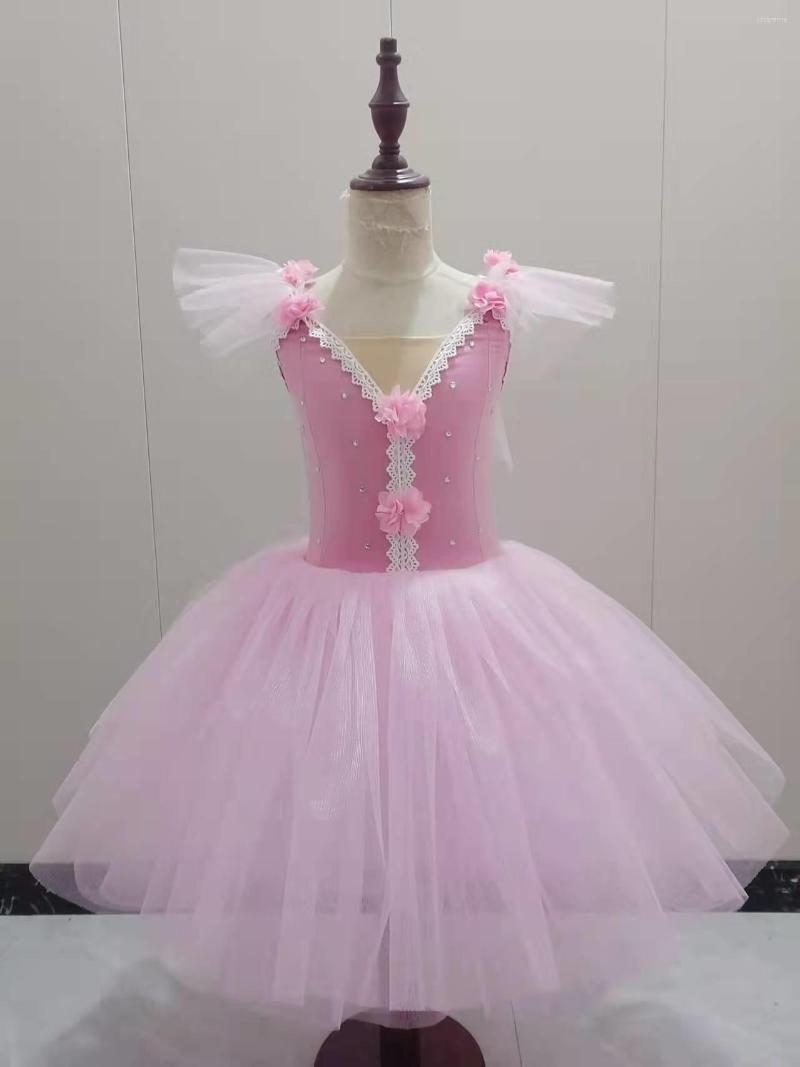 

Stage Wear 2022 Children's Ballet Dress Girls' Princess Skirt Yarn Swan Lake Fluffy Tutu, Pink