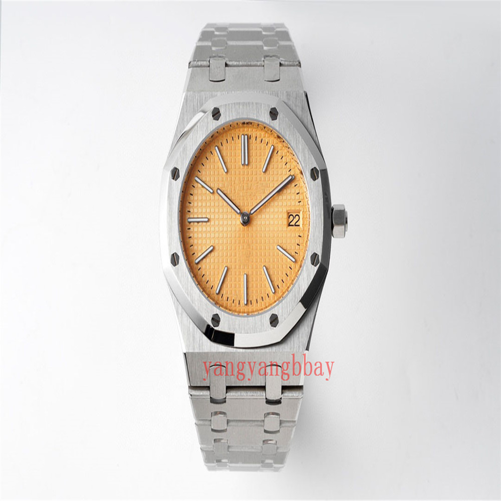 

TOPQuality Men Wristwatches 39mm 15202 Blue dial Luminescent Stainless Steel VK Quartz Movement Transparent mechanical Mens watch Watches -4