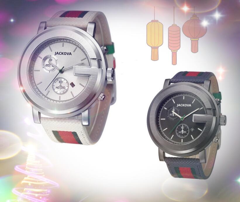 

Crime Premium Mens Womens Big Watches 45mm Battery Chronograph Quartz Movement Diamonds Ring Leather Belt Couples calendar display Casual Business Wristwatches, As pic