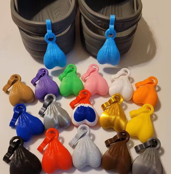 

Croc Nuts And Balls Charms shoe buckle spoof egg garden shoes hanging decorations soft rubber shoes accessories