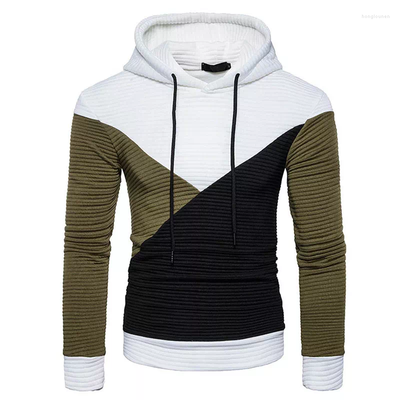 

Men's Hoodies Autumn Long Sleeve Patchwork Hooded Sweatshirt Top Tee Outwear Blouse 2022 Print Shirts For Men Plus Size Streetwear