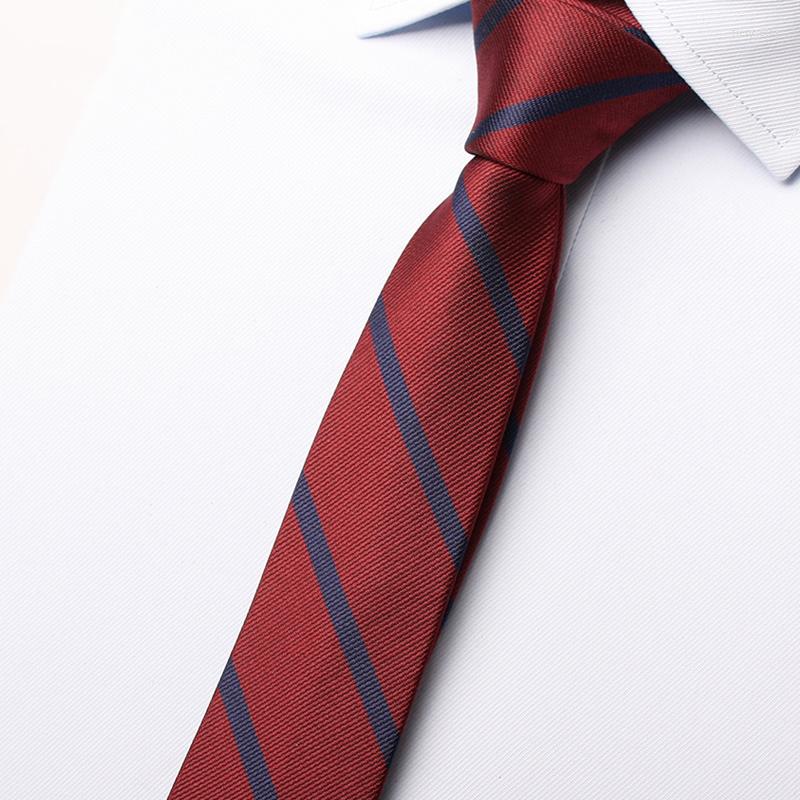 

Bow Ties Fashion Stripe Casual Slim Mens Skinny Tie 5CM Narrow Tuxedo Suit Neck For Men Party Wedding Necktie Blue Red Gift Box