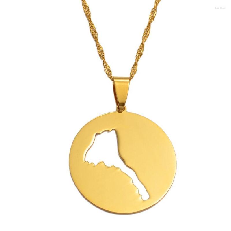 

Pendant Necklaces Anniyo Round Eritrea Map Neckalces For Women Girls Gold Color Jewelry Stainless Steel Maps #012521