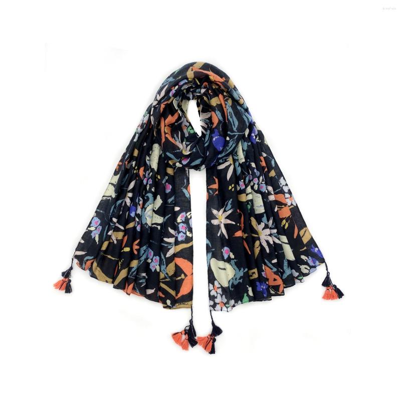 

Scarves 2022 Est Women Printed Pattern Scarf Cotton Voile Tassel Shawls