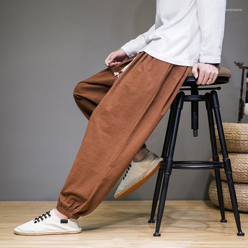 

Men's Pants Chinese Traditional Dress Spring Autumn Plus Size Loose Harem Fashion Jogging Baggy Joggers Men Clothing, Black