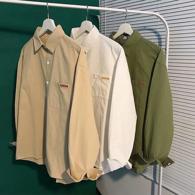 

Men's Casual Shirts Men's Fashion Y2K Clothes Streetwear Cardigan Sweatshirts Long Sleeve Teens Beach Loose Jacket Tops For Men, White