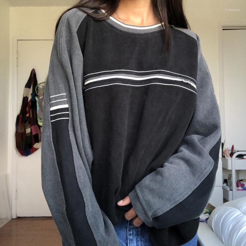 

Women' Hoodies Striped Prepply Sweatshirts Patchwork Loose Grunge Pullovers Harajuku Korean Long Sleeves Y2K Retro Autumn Winter Women Tops, Picture shown