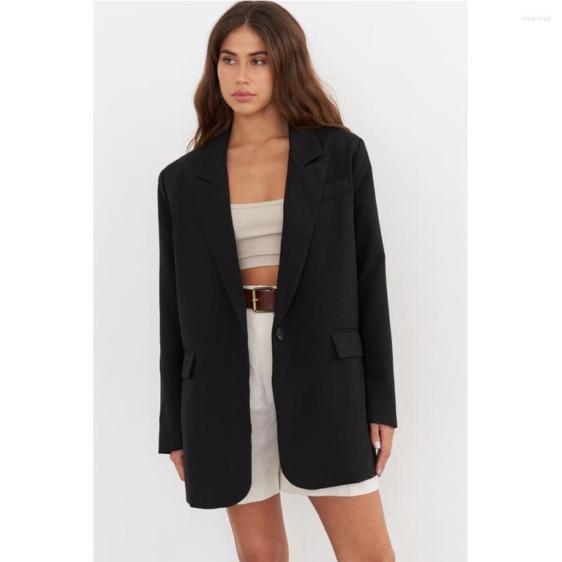 

Women' Suits Women Split Design Suit Coat Office Lady Black Jacket 2022 Fashion Streetwear Casual Loose Outerwear Tops