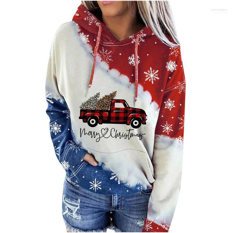 

Women's Hoodies Women's & Sweatshirts Sweatshirt Ladies Christmas Red Wine Glass Snowman Printed Color Block Long Sleeve Loose Pullover, Rd