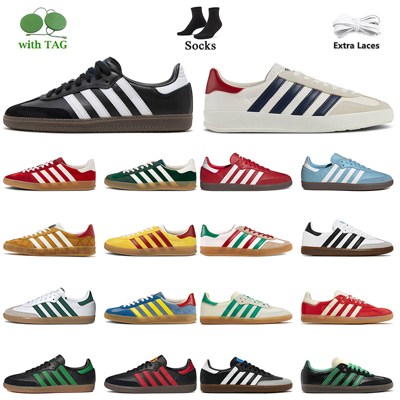

New Samba Vegans Black White Gum Designer Shoes Originals Platform Sneakers Mexico Wales Bonner Cream Green Red Velvet Women Mens Trainers Outdoor Sports Size 36--45, C12 36-45