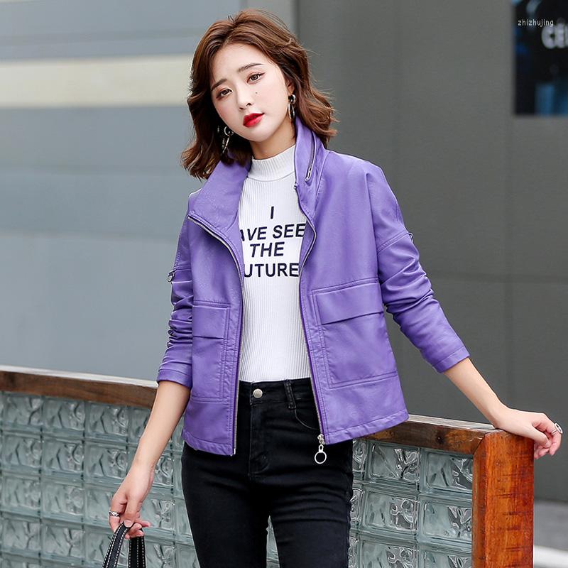 

Women's Leather Women Hidden Hooded Jacket Autumn Winter Cool Trendy BF Style Loose Sheepskin Casual Short Split Coat, Black