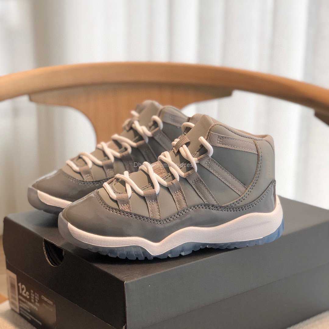 

2022 Basketball Shoes 11 Retro Cool Grey 378039-005 US Medium Grey Little Kids Sneakers Children Boys Girls Sports Shoes Size 11C-3Y EUB 28-35, 001