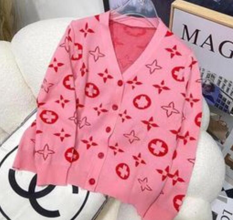 

Women's Sweaters V-Neck Luxury For Knitted Cardigan Casual long sleeve pullover Black Pink White Red Yellow solid top, 01