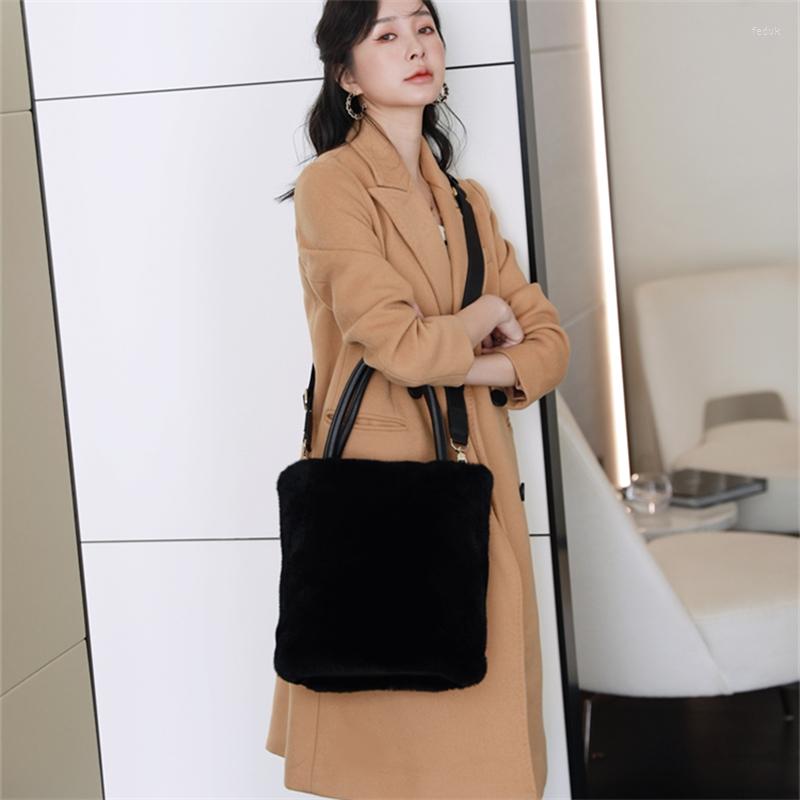 

Wallets KAISHIN Winter Women's Full-pelt Rex Tote Bag Real Cowhide Handle Handbag Fashion Black Crossbody IL00617