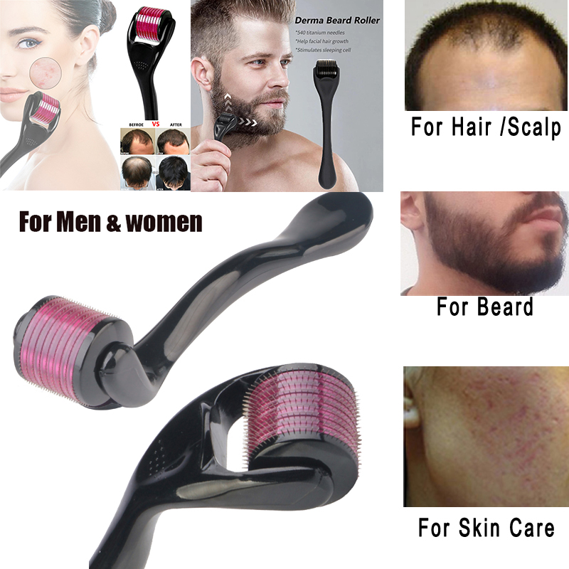 

540 Micro Needle Roller Derma Roller Dermaroller Titanium Help Hair Beard Regrowth Anti Hair Loss Treatment Thinning Receding Softens Acne Scar for Skin Care