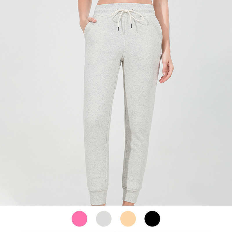 

LU-88265 Drawstring Waist Women Leggings Thick Warm Yoga Pant Gym Clothes Sports Fitness Joggers, Rose red