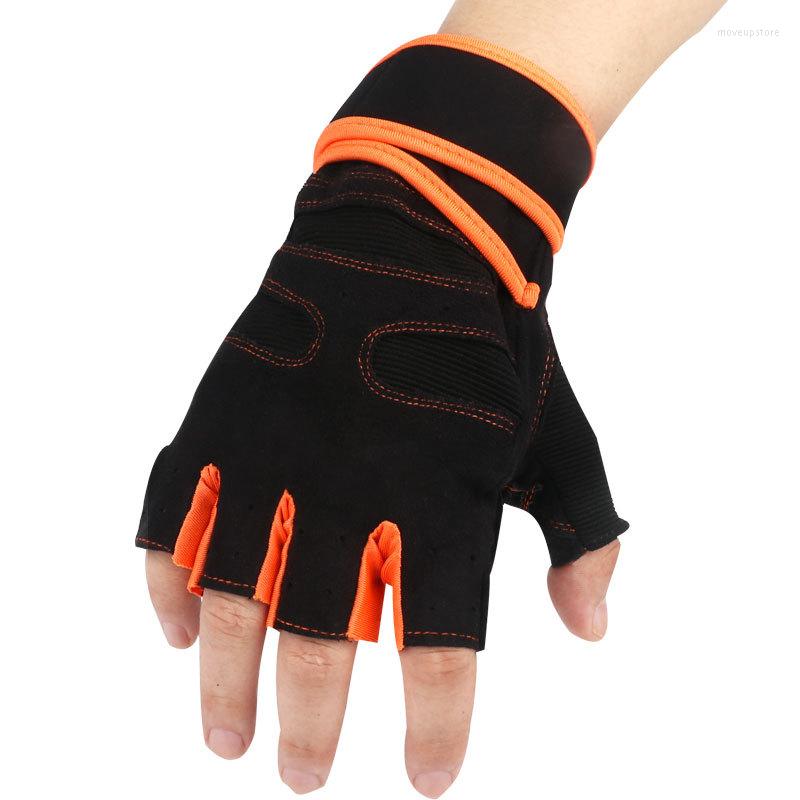 

Wrist Support Weightlifting Men/Women Half Finger Gloves Gym Workout Training Bodybuilding Dumbbell Fitness, Red
