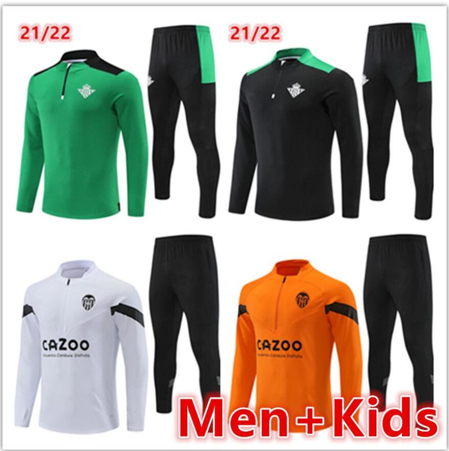 

21 22 23 Betis mens kids soccer tracksuit jerseys sets 22 23 Valencia men football jerseys training tracksuits jacket set chandal futbol survetement foot, Blue