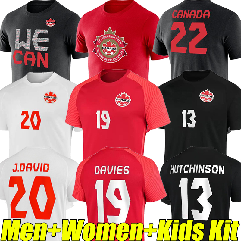 

22/23 Canada Soccer Jerseys national team 2022 WORLD CUP OSORIO DAVIES DAVID LARIN CAVALLINI LARYEA MILLAR HOILETT 2023 Men women kids kit football shirts uiforms, Jianada black casual jersey