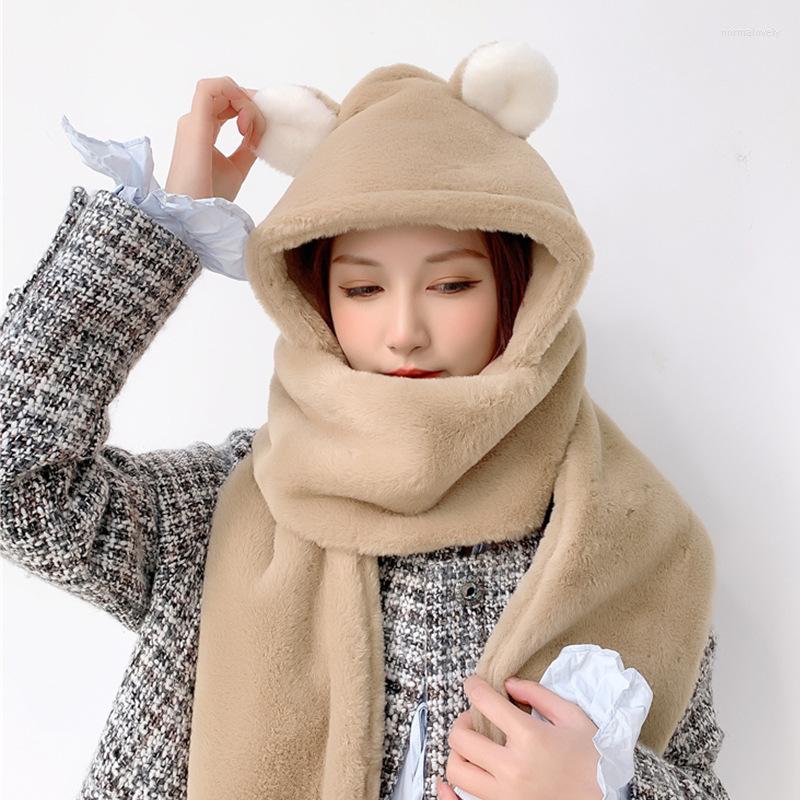

Scarves 420g Plush And Thickened Hat Glove Scarf Three Piece Set Of Hair Soft Skin Friendly Cute Bear