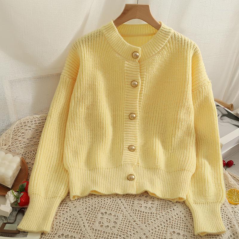 

Women's Knits Knitting Women Single Breasted Cardigan Top 2022 Autumn Solid Color Casual Versatile Long Sleeve Loose Sweater Korean