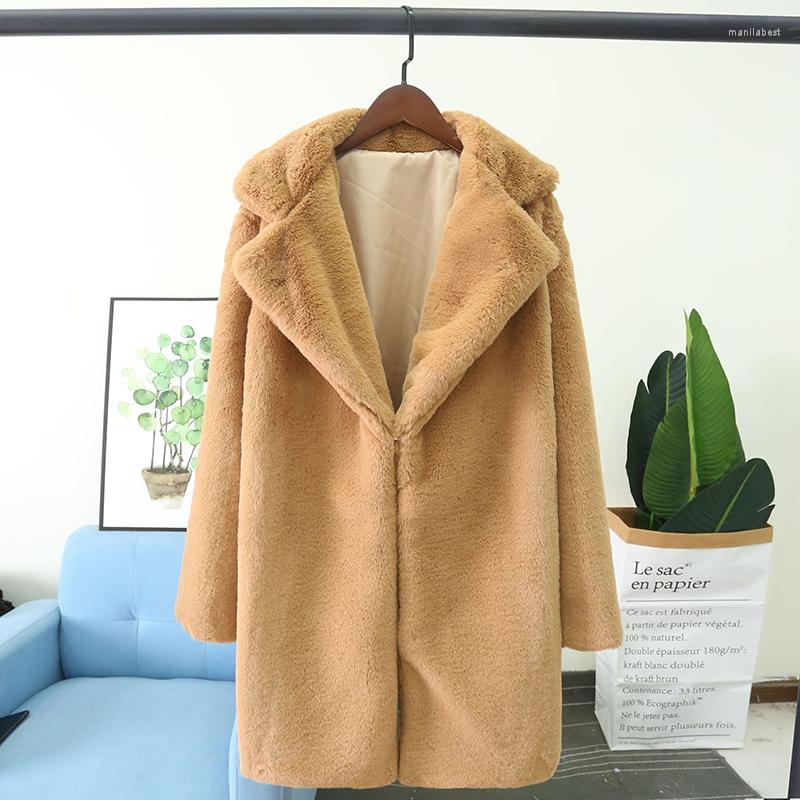 

Women' Fur Women Fashion Faux Coat Turn-down Collar 6 Color -4XL Covered Button, Yellow