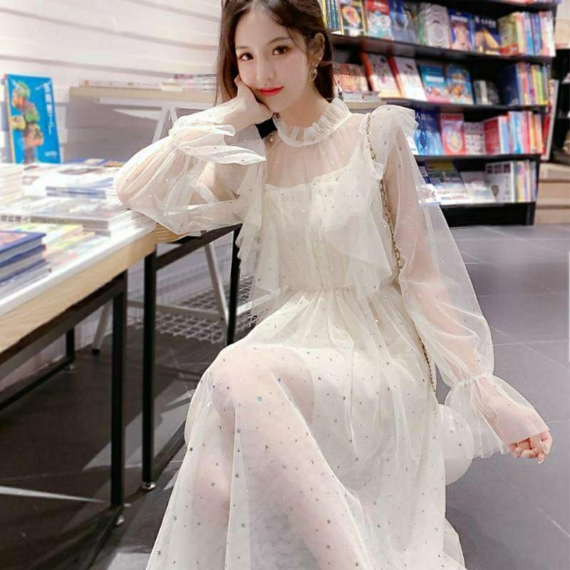 

Casual Dresses Women Women' Mesh Dress Over The Knee Summer Vestido De Mujer Femme Robe, Pink