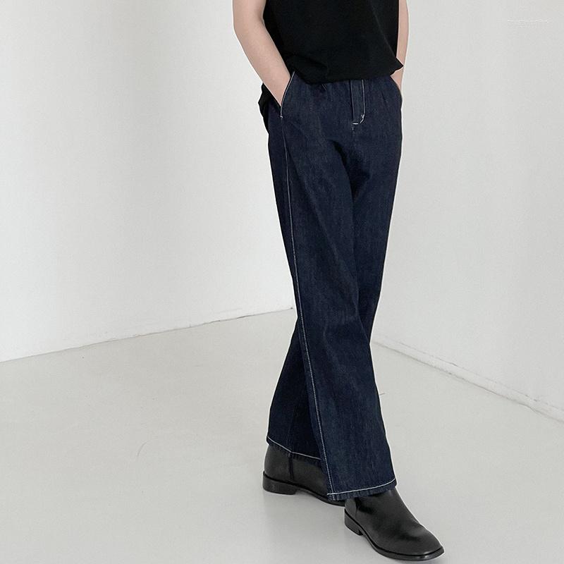 

Men's Jeans Dark Blue Men's Loose Casual Straight Pants Autumn Summer Thin Denim Trousers 2023 Korean Trend Clothing 2Y8999, Navy blue