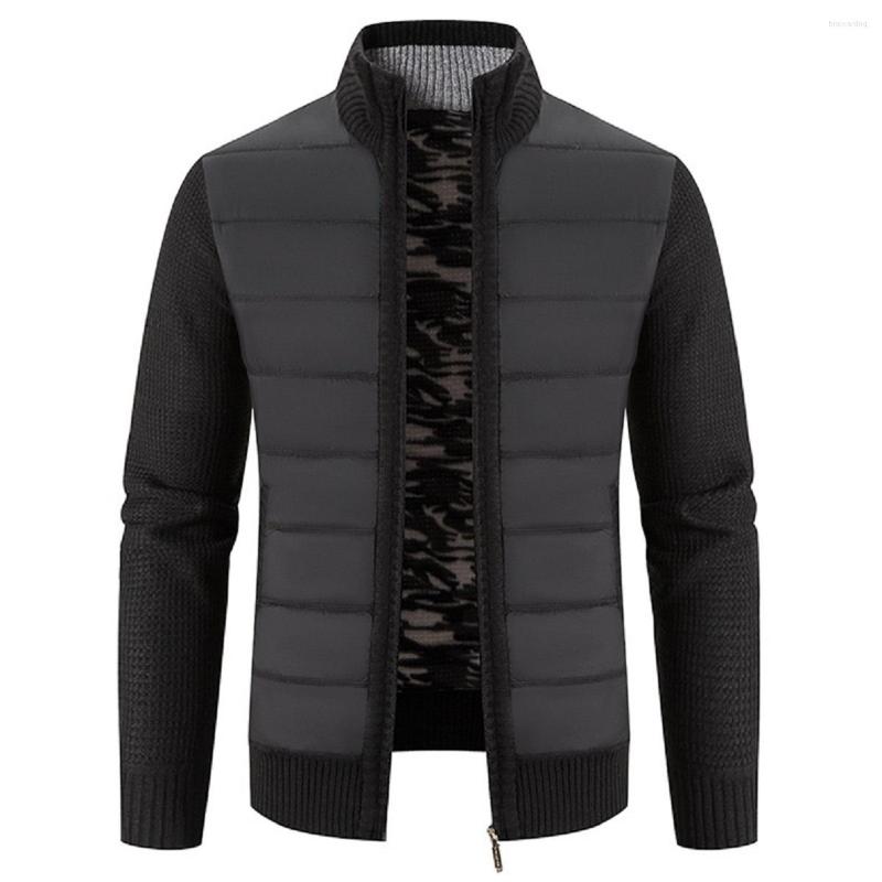 

Men's Sweaters Men's Cardigan Sweater Knitted Fashion Stylish Thick Zipper Ribbed Jumper Tops Stand Collar Clothing Apparel Winter, Black