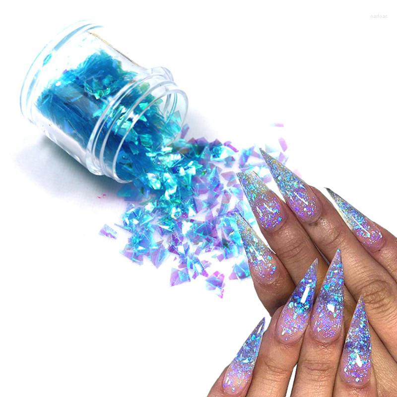 

Nail Art Decorations Holographic Glass Glitter Powder Glittering Shards Irregular Candy Aurora Illusion Decorative Nails