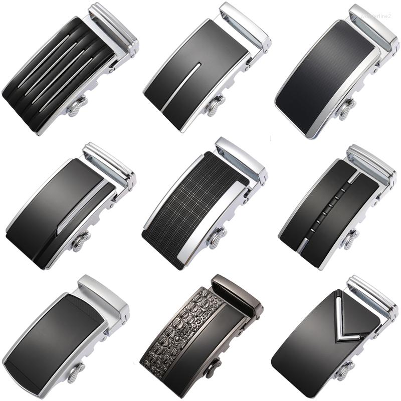 

Belts Fashion Men's Business Alloy Automatic Buckle Unique Men Plaque Belt Buckles 3.5cm Ratchet Apparel Accessories LY125-0185, Black