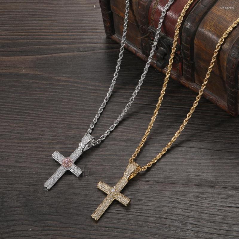 

Pendant Necklaces Bling Zircon Necklace Brass CZ Pendants Men Hip Hop Jewelry CN383