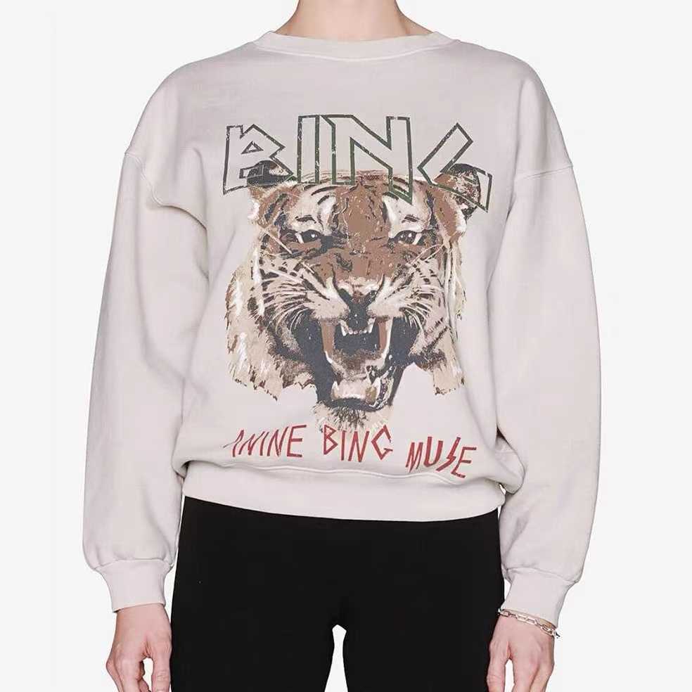 

ANINE BING Vintage Sweatshirt Women Print Fleece Designer Cotton Sweater Fashion Pullover Hoodie, Black