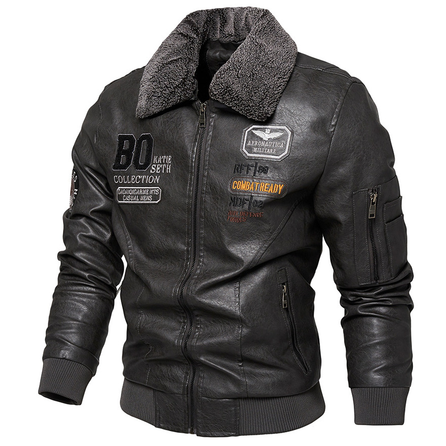 Veste en cuir noir gris pour hommes, polaire d'hiver, nouveau manteau en laine d'agneau, manteaux chauds Hippie, vêtements de sport pour hommes,